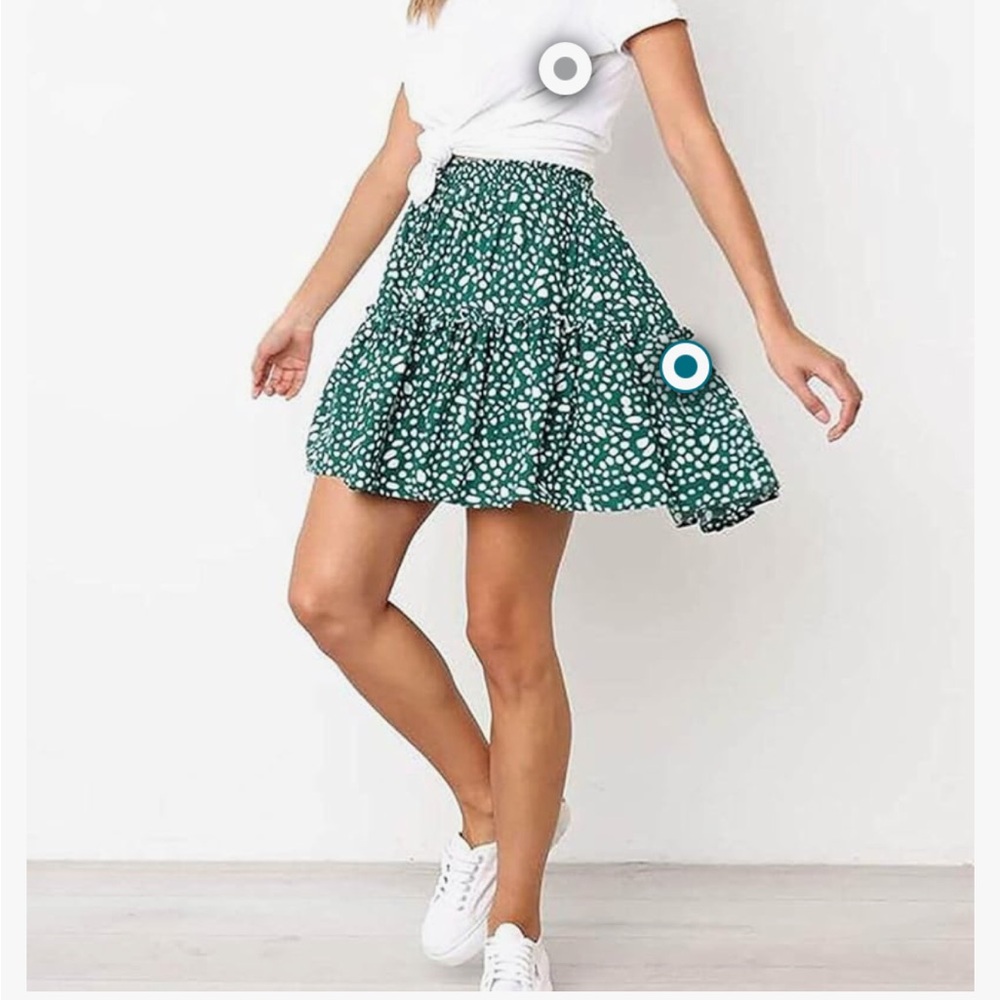 Green Polka Dot Women's Skirt